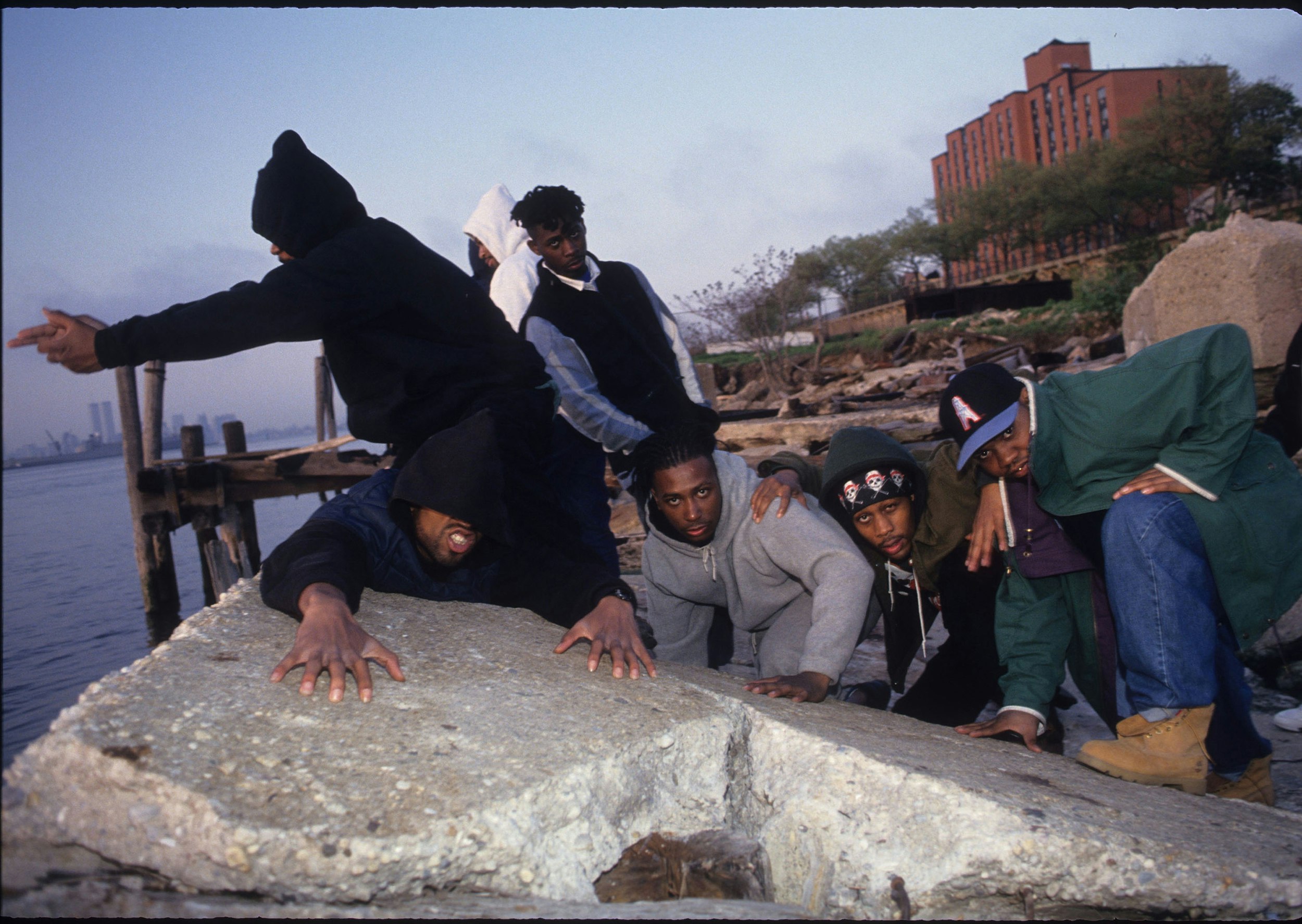 This motley crew of Staten Island stick-up kids and drug slingers, many in and out of the can, were envisioned by RZA to be a hip-hop supergroup and the next big thing in the music industry. Photo by Al Pereira, May 8, 1993, via Michael Ochs Archives/Getty Images.